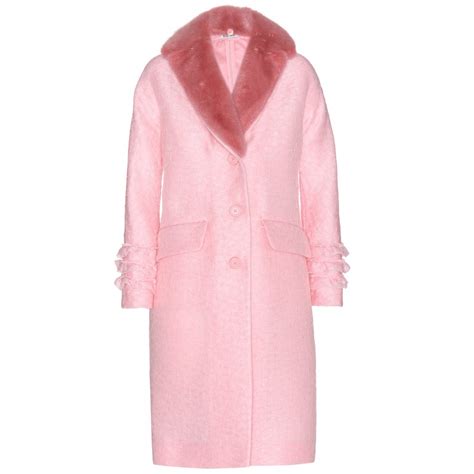 miu miu pink fur coat|farfetch miu mitu coats.